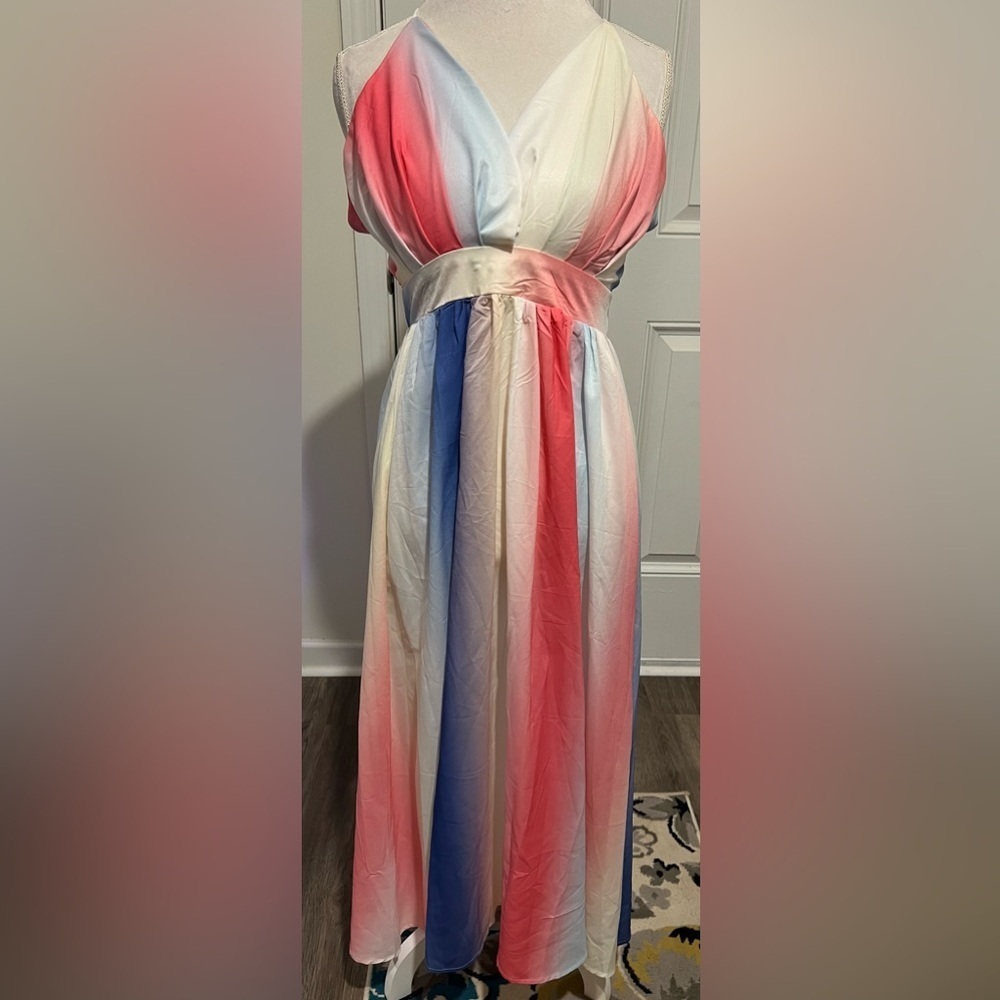New! C/Z Collection by Cezele Stunning Pink & Blue Ombré Maxi Dress in Sz Small